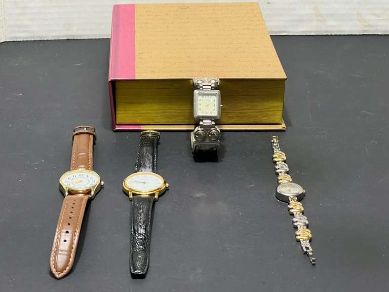BR1…”Book” storage box with assorted fashion watches, see pictures for details. image