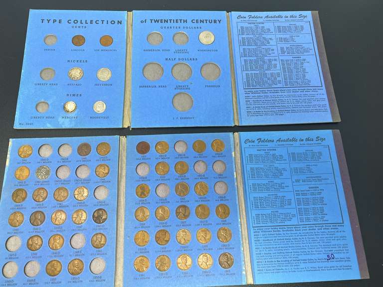 Partial coin folders, “Type Collection of 20th Century”, and “Lincoln Cent”, see pictures for details. image