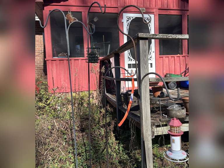 Backyard… Assortment of shepherds hooks, and more. See pictures for details. image
