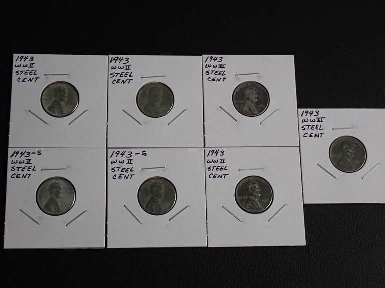 (7) 1943 WW2 STEEL PENNIES image