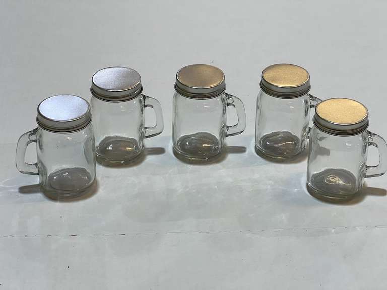 Petite handled storage jars, set of five, see pictures for details. image
