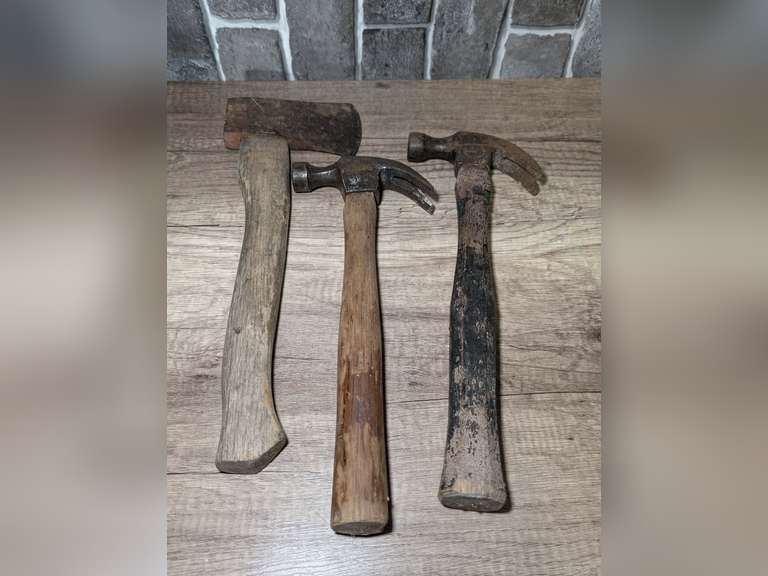 PAIR OF HAMMERS AND HATCHET image