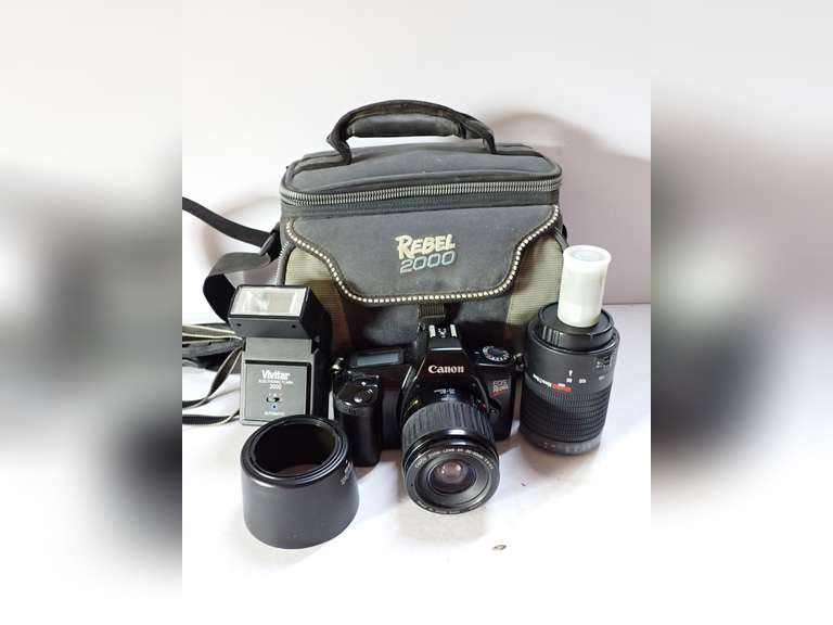 Canon EOS Rebel 2000 SLR Film Camera with Lenses and Accessories image