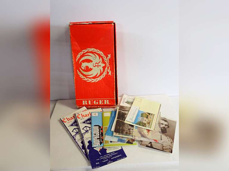Vintage Ruger Box with Travel Postcards and More image