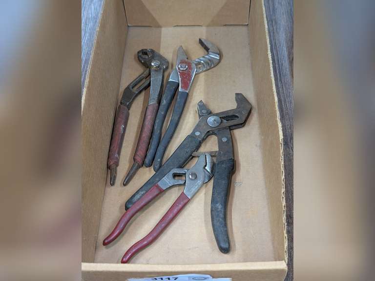 CHANNEL LOCKING PLIERS INCLUDING BLUE POINT, FOUR PIECES image