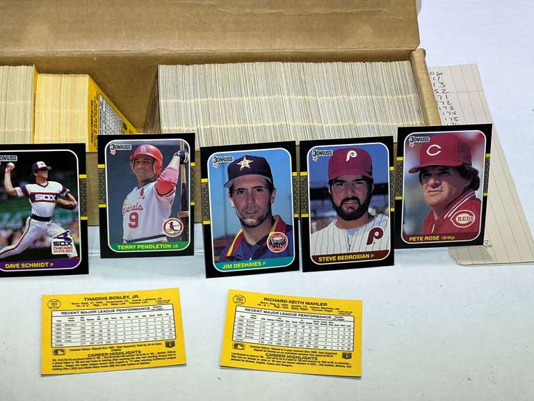 Box of assorted unsearched baseball/sports cards, see pictures for details. image