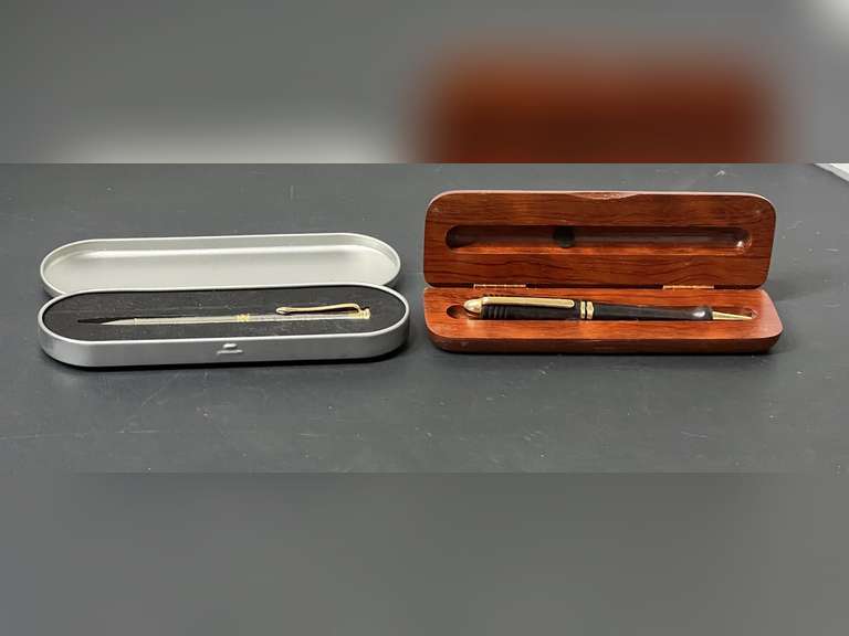 BR2…Gift pens, two pieces, one comes with a handcrafted wooden box, see pictures for details. image