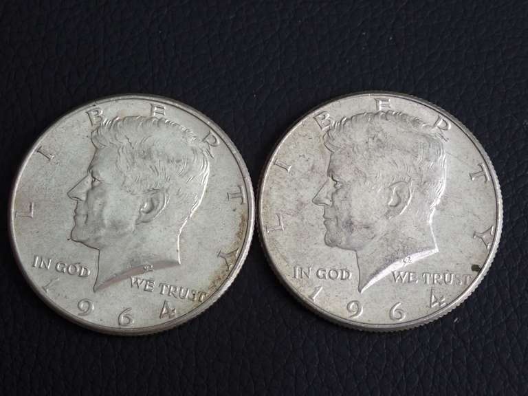 (2) 1964 KENNEDY HALF DOLLAR COINS image