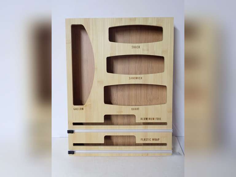 Bamboo Kitchen Wrap Organizer image
