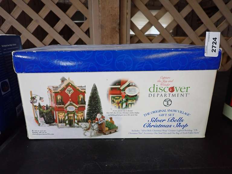 Department 56 The Original Snow Village Silver Bells Christmas Shop Gift Set image