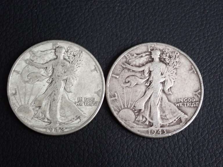 (2) WALKER HALF DOLLAR COINS image