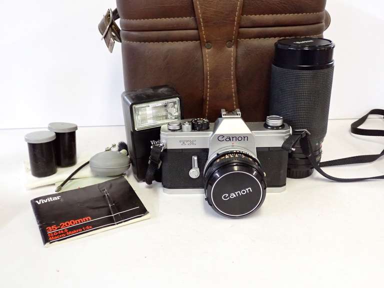 Canon TX Camera with Accessories and Vivitar Lens image