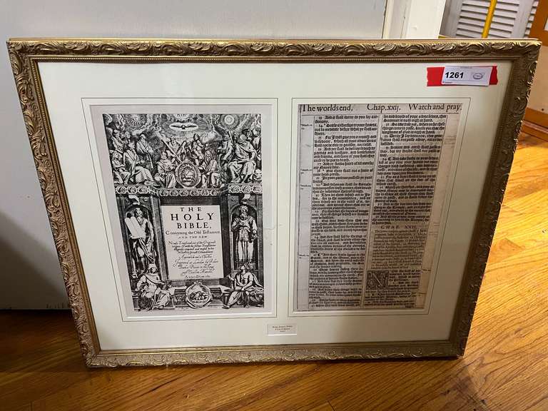 BR1…Ornately framed and matted “King James Bible First Edition 1611”, comes with a certificate of authenticity, see pictures for details. image