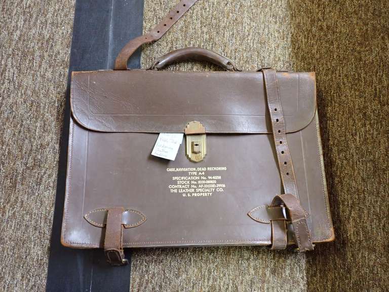 WWII Pilot's Dead Reckoning Leather Briefcase - Type A-4 image