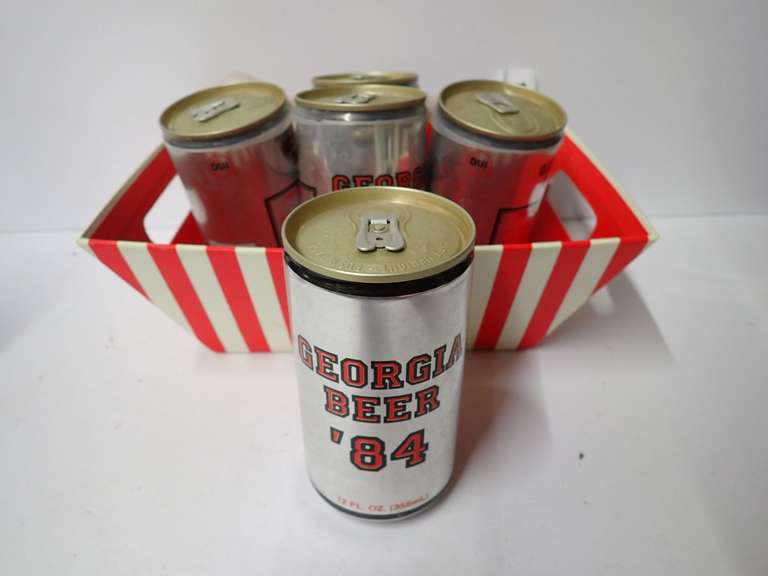 1984 Georgia Beer Can Set with Football Schedule image