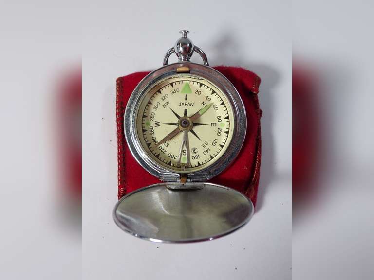 Vintage Pocket Compass with Case image