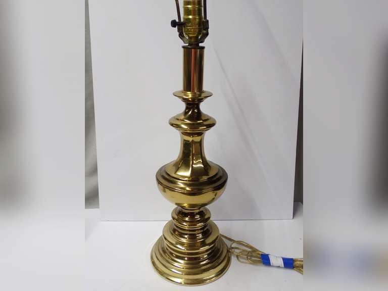 Brass Colored Table Lamp-Needs rewiring image