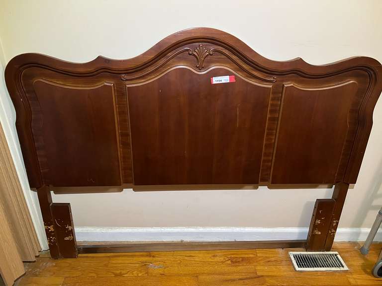 Master… Wooden headboard, believed to be for full or queen, see pictures for details. image