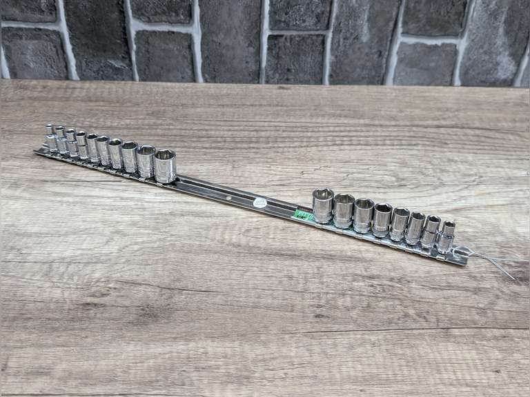 GEARWRENCH 1/4-IN DRIVE METRIC AND SAE SOCKET SET WITH RAIL ORGANIZER image