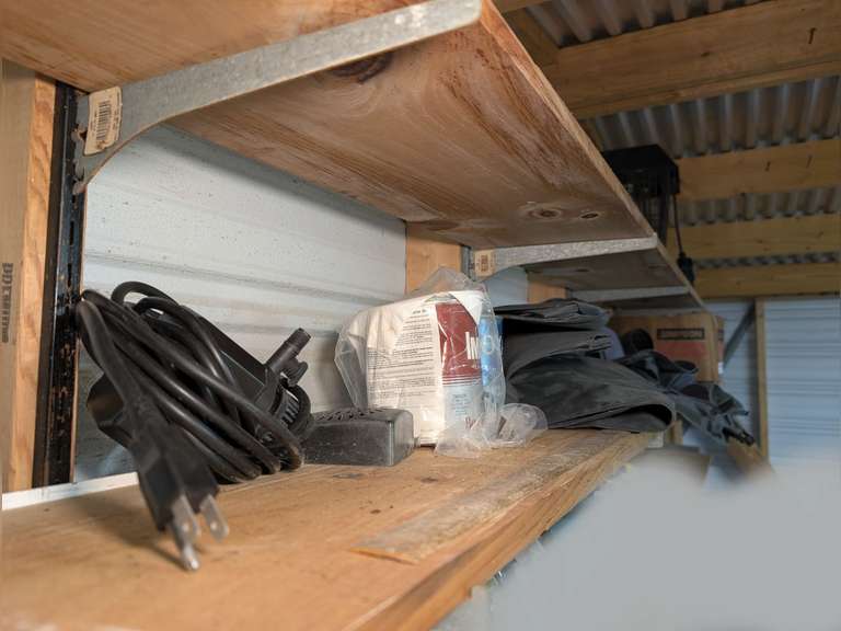 ALL ITEMS ON SHELF MARKED 9128 INCLUDING ELECTRIC PUMP, PAINT, HEAVY DUTY STORAGE BAGS, CONSTRUCTION BRACKETS, POWER PAINTER, AND MORE image