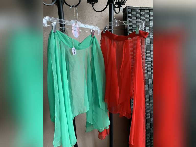 2 SHEER BATHING SUIT COVER UP SKIRTS image