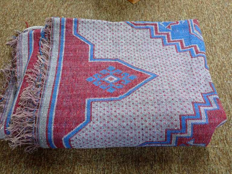 Red and Blue Patterned Rug image