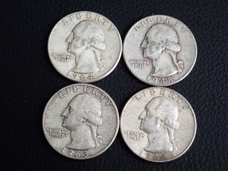 (4) WASHINGTON QUARTERS 90% SILVER image