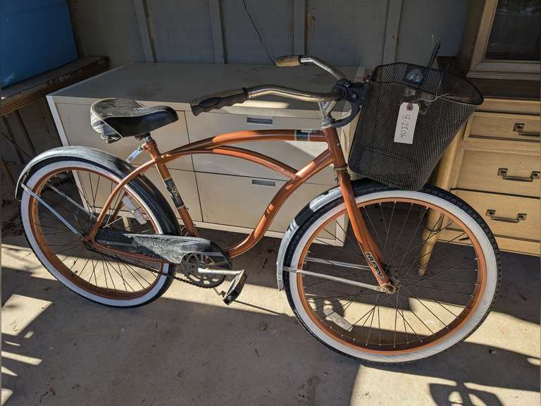 HUFFY CRANBROOK FAT TIRE CRUISER BICYCLE WITH BELL BASKET image