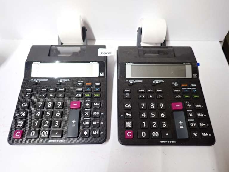 Lot of 2 Casio HR-200RC Printing Calculators image