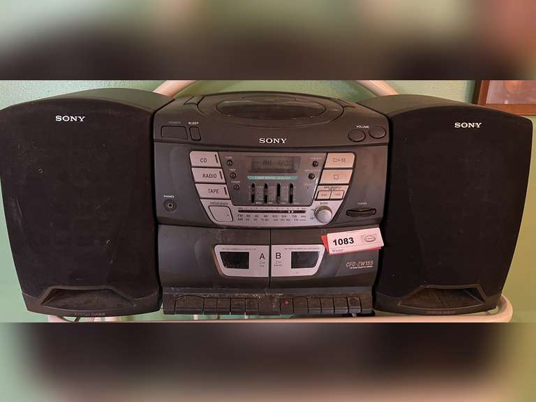 KIT… Sony all in one stereo system with CD, cassette, and radio. Also include speakers, powers up, see pictures for details. image