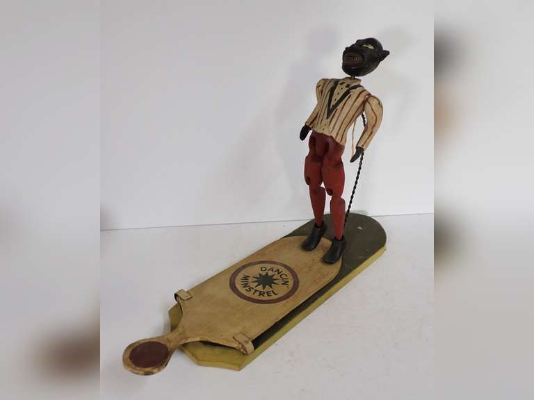 Vintage Folk Art Dancing Minstrel Toy image