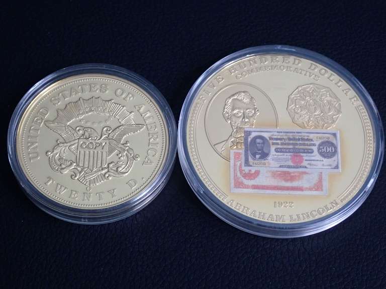 1861 $29 REPLICA & $500 GOLD CERTIFICATE COMMEMORATIVE image