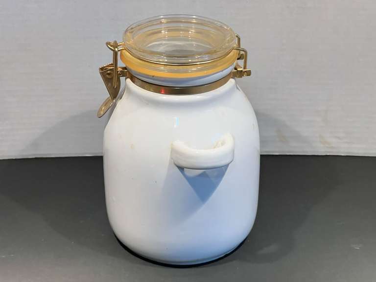 DR… Ceramic locking lid canister with spoon slot, see pictures for details. image