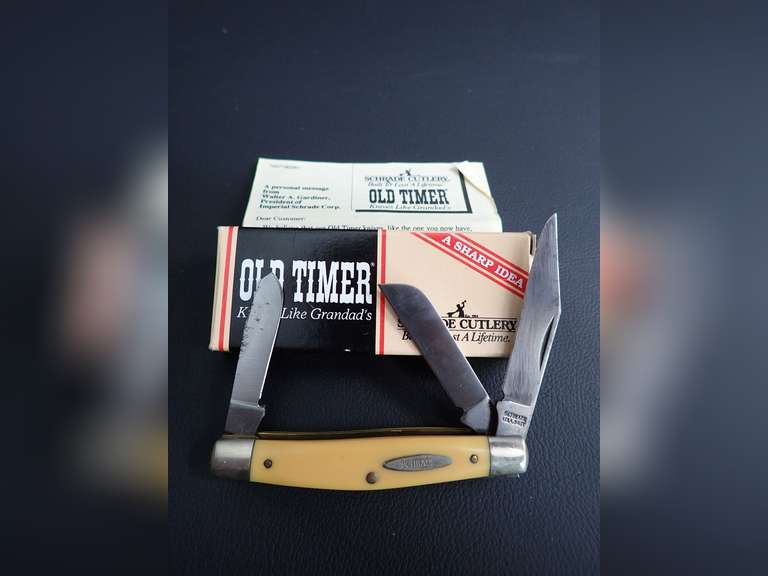 SCHRADE OLD TIMER-USA MODEL 340T POCKETKNIFE W/BOX & PAPERWORK image