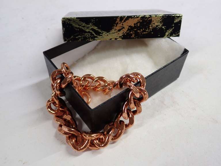 Mens Chain Link Bracelet Marked Solid Copper image