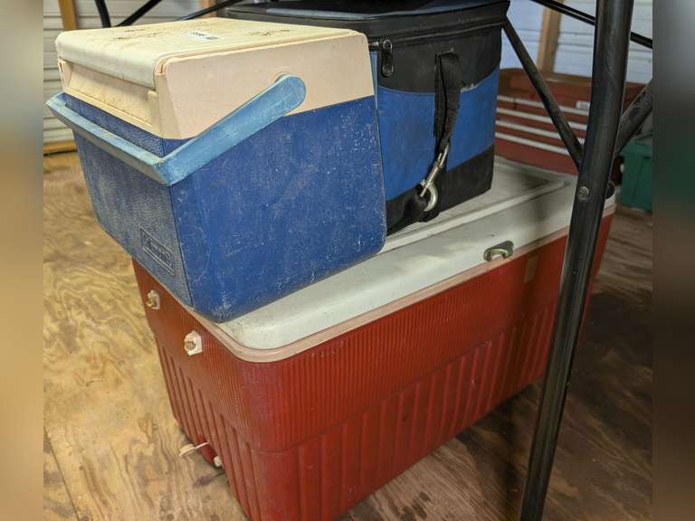 THREE COOLERS INCLUDING LARGE, IGLOO SOFT SIDE, AND COLEMAN image