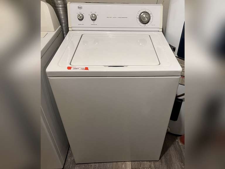 Laundry… Roper heavy duty eight cycle top loading washer, does work, see pictures for details. image