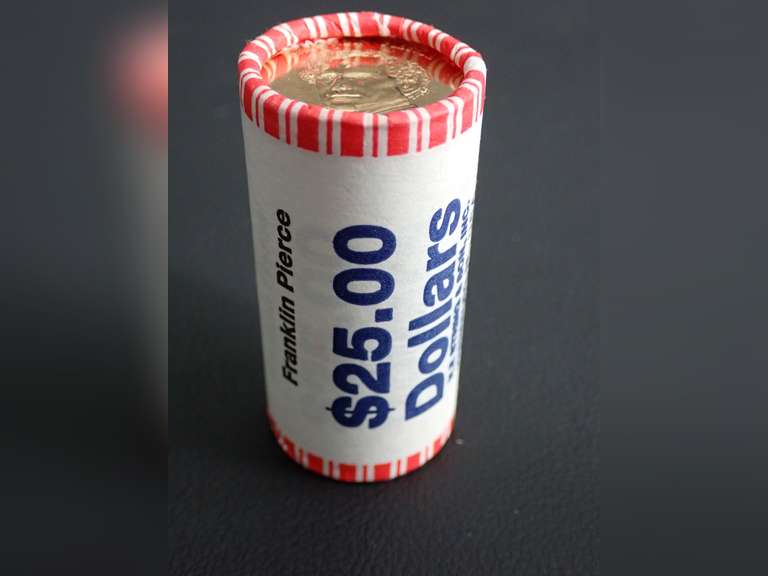 $25 ROLL OF FRANKLIN PIERCE $1 PRESIDENTIAL COINS image