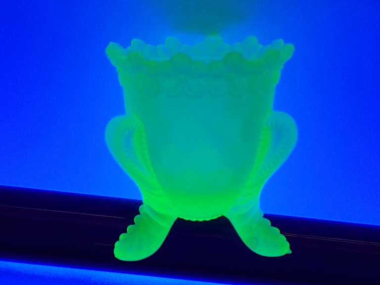 Vaseline Glass Toothpick Holder image