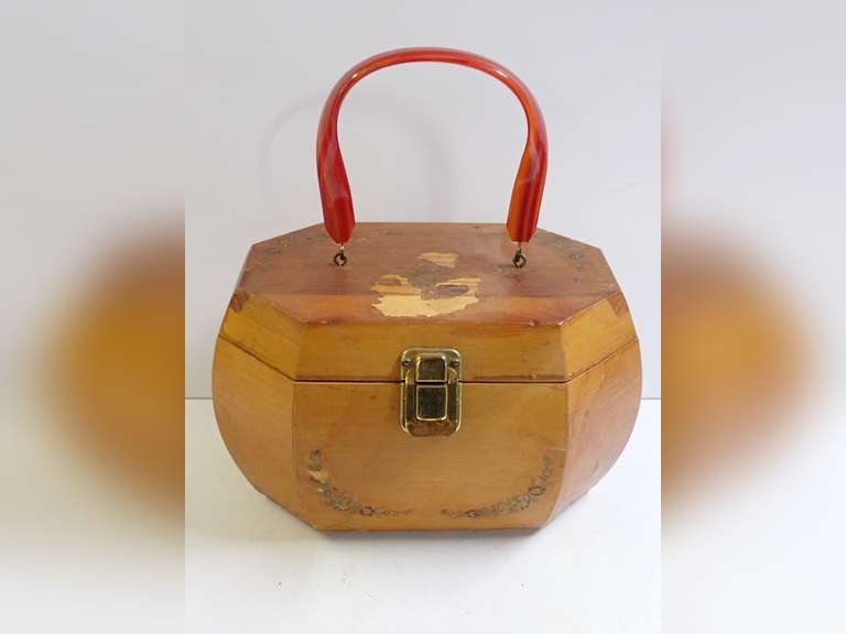 Vintage Wooden Octagon Travel Case image