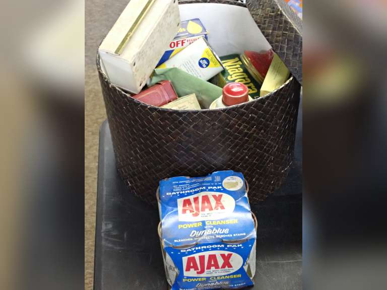 Basket of Assorted Vinyage Household and Personal Care Products image
