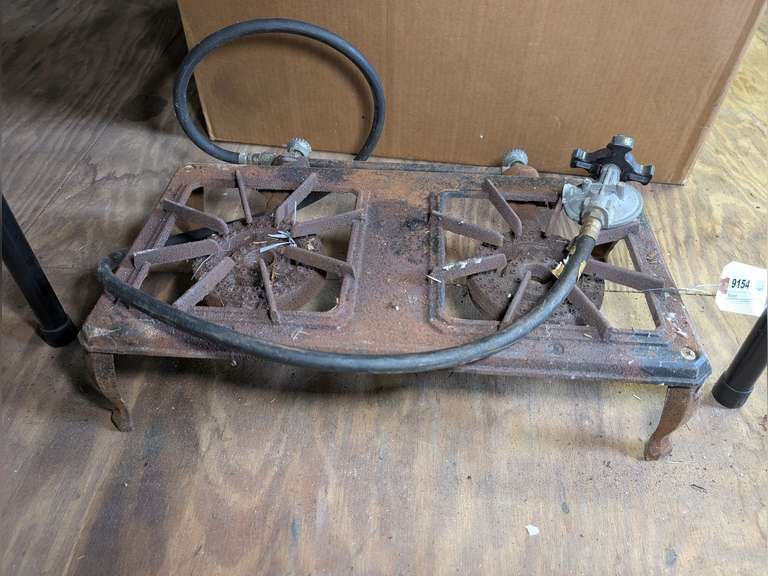 VINTAGE PROPANE TWO BURNER CAMP STOVE image
