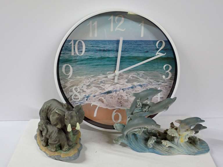 Beach Theme Wall Clock and Figurines image