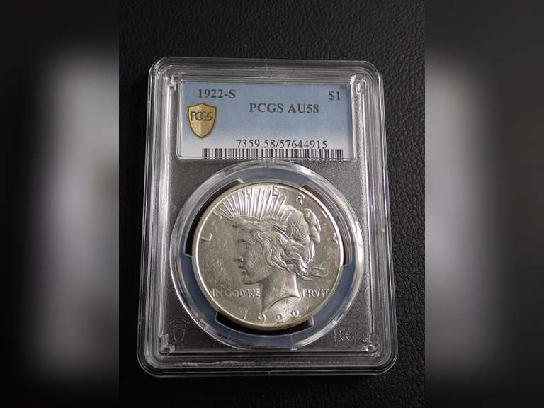 1922-S PEACE DOLLAR COIN - PCGS AU58 image