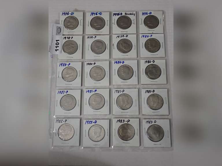 (20) 1976-1983 KENNEDY HALF DOLLAR COINS image