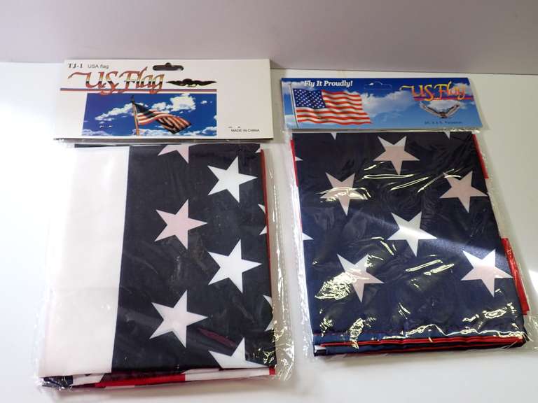 Two US Flags, 3ft x 5ft Polyester image