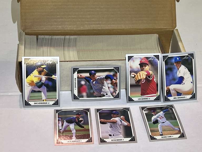 Box of assorted unsearched baseball/sports cards, see pictures for details. image