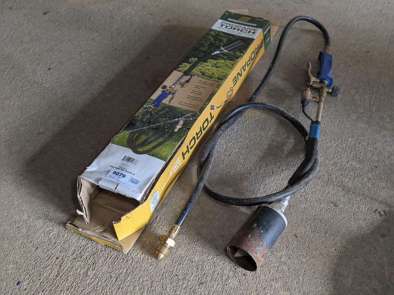 GREENWOOD PROPANE TORCH WITH PUSH BUTTON IGNITER, INCLUDES ORIGINAL BOX image