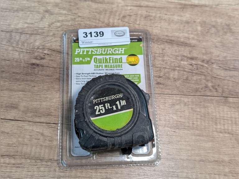 PITTSBURGH 25-FT X 1 IN QUICK FIND TAPE MEASURE WITH ORIGINAL PACKAGE image