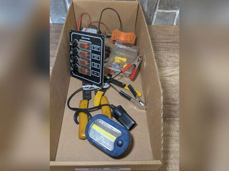 ELECTRICAL TOOLS INCLUDING WIRE STRIPPERS, MULTIMETER, WIRING NUTS, MARINE WATERPROOF SWITCH SET, AND MORE image